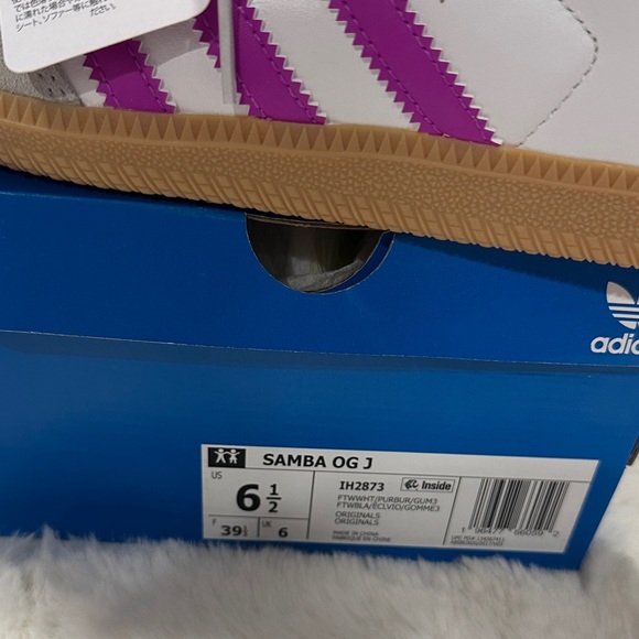 adidas Samba White with Purple Accents Women's Sneakers - Picture 2 of 3